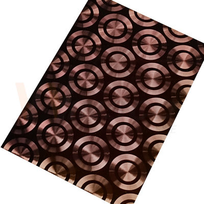 Qualité  Rose Gold Decorative Stainless Steel Sheet Metal PVD Color CD Polishing 3D Laser Cold Rolled usine
