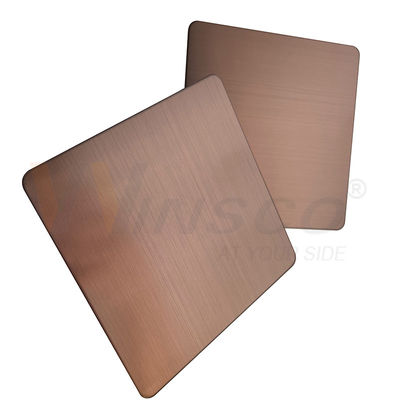 Qualité  GB 201 304 316 Hairline Stainless Steel Sheet Brown PVD Color Accept Customized usine