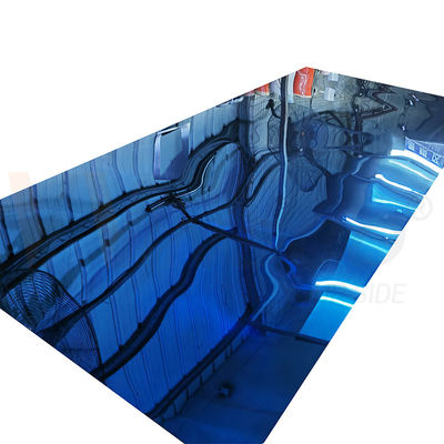 Qualité  304 304L Grade Blue Colored Mirror Surface Stainless Steel Sheet 4FTX8FT usine