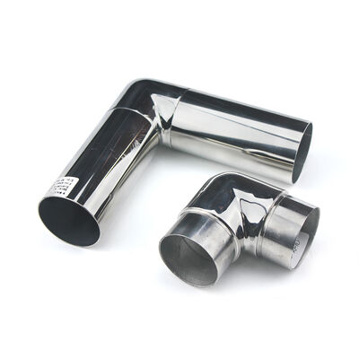 Qualité  Mirror Polished Stainless Steel 90 Degree Handrail Elbow Connector for Round Tubes usine