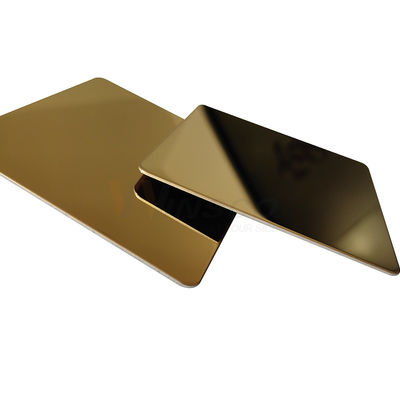 Or titanique 8k de solides solubles 201 aucune feuille d'acier inoxydable de finition de 8 miroirs