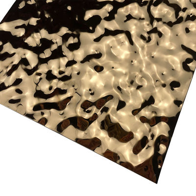 Solides solubles 201 tôle d'acier de 304 316 Rose Gold Embossed Ripple Stainless