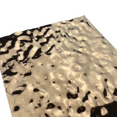 Solides solubles 201 tôle d'acier de 304 316 Rose Gold Embossed Ripple Stainless
