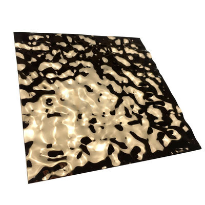 Solides solubles 201 tôle d'acier de 304 316 Rose Gold Embossed Ripple Stainless