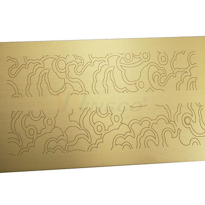 Plat gravé à l'eau-forte par or titanique de finition de 304 miroirs d'acier inoxydable de délié