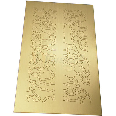 Plat gravé à l'eau-forte par or titanique de finition de 304 miroirs d'acier inoxydable de délié