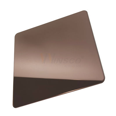 Couleur en bronze du miroir 316l de feuille superbe antique d'acier inoxydable avec solides solubles 201 catégorie 304 316