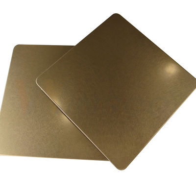 feuille décorative Champagne Gold Vibration Finish d'acier inoxydable de 1219mm 201 304 316