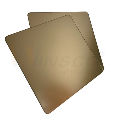 Le sable a soufflé la feuille décorative 0.3-3mm d'acier inoxydable le miroir que d'or solides solubles couvrent Champagne Gold Coating