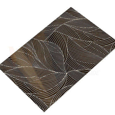 Aucune feuille Champagne Etched Finished de Burr Mirror Gold Stainless Steel