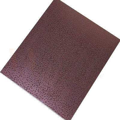 la feuille décorative Rose Red Stone Pattern Etched d'acier inoxydable de 1500mmx300mm a fini