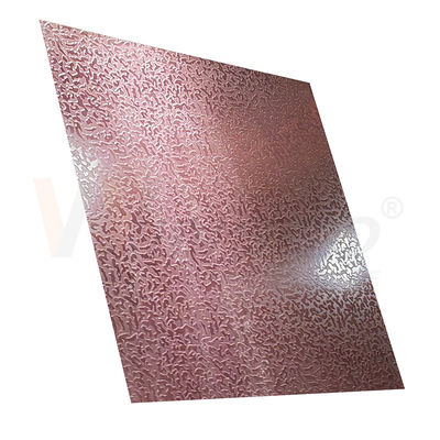 la feuille décorative Rose Red Stone Pattern Etched d'acier inoxydable de 1500mmx300mm a fini