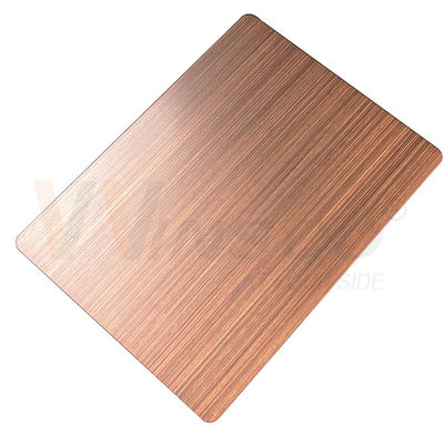 la main décorative de feuille d'acier inoxydable de 1500mmx3000mm a noirci le bronze rouge balayé
