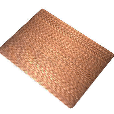 la main décorative de feuille d'acier inoxydable de 1500mmx3000mm a noirci le bronze rouge balayé