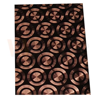 Le CD de couleur de la tôle de Rose Gold Decorative Stainless Steel PVD polissant le laser 3D a laminé à froid