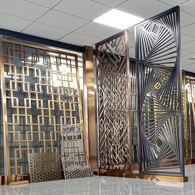 Golde titanique a balayé l'acier inoxydable Art Panels de mur d'écran de salle à manger 1250mm