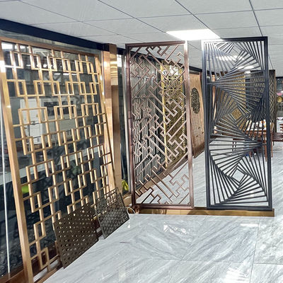Golde titanique a balayé l'acier inoxydable Art Panels de mur d'écran de salle à manger 1250mm