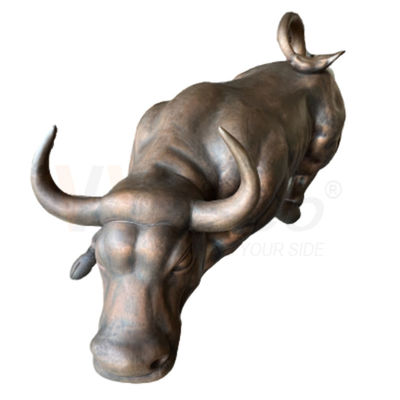 Sculpture en bronze antique en forme de vache pliant la fabrication faite sur commande d'acier inoxydable