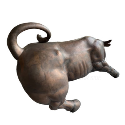Sculpture en bronze antique en forme de vache pliant la fabrication faite sur commande d'acier inoxydable