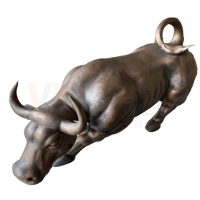 Sculpture en bronze antique en forme de vache pliant la fabrication faite sur commande d'acier inoxydable