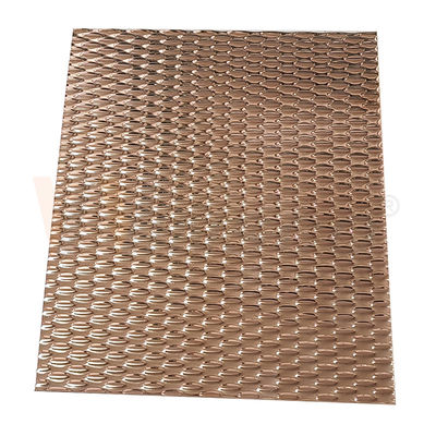 La couleur AISI 201 de Rose Gold PVD 304 316 le miroir 5WL forment la feuille de relief d'acier inoxydable
