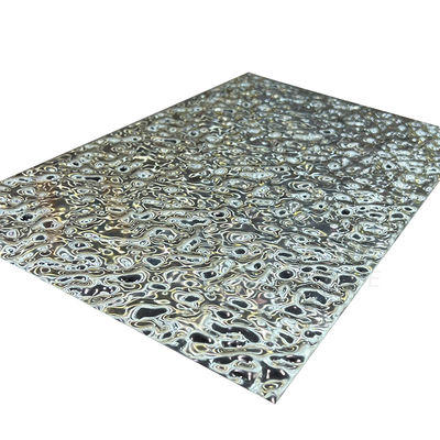 miroir 5x10 feuille de relief extérieure d'acier inoxydable d'ondulation de l'eau du petit 8K