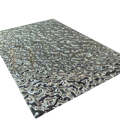 miroir 5x10 feuille de relief extérieure d'acier inoxydable d'ondulation de l'eau du petit 8K