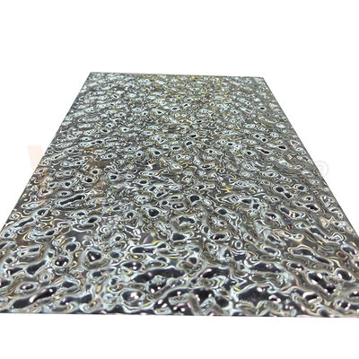 miroir 5x10 feuille de relief extérieure d'acier inoxydable d'ondulation de l'eau du petit 8K
