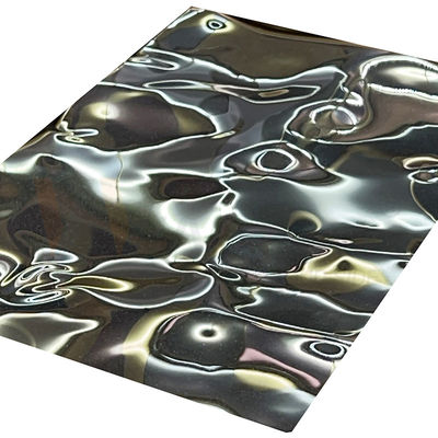 Ondulation de grande taille de l'eau de miroir de couleur de feuille de relief par titane noir d'acier inoxydable