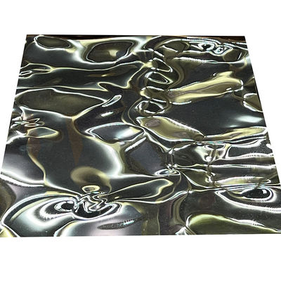 Ondulation de grande taille de l'eau de miroir de couleur de feuille de relief par titane noir d'acier inoxydable