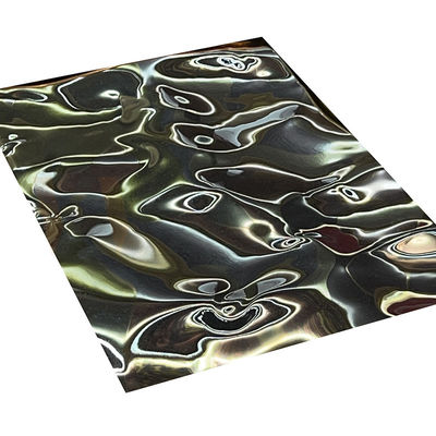 Ondulation de grande taille de l'eau de miroir de couleur de feuille de relief par titane noir d'acier inoxydable