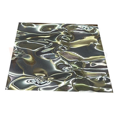Ondulation de grande taille de l'eau de miroir de couleur de feuille de relief par titane noir d'acier inoxydable