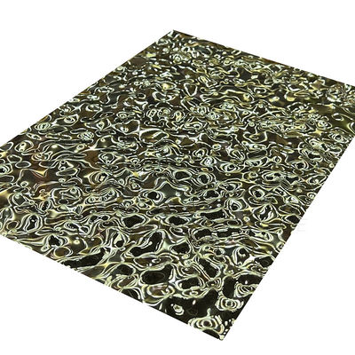 L'or titanique de l'ondulation 8K de l'eau de feuille de relief par taille moyenne d'acier inoxydable a reflété