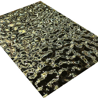 L'or titanique de l'ondulation 8K de l'eau de feuille de relief par taille moyenne d'acier inoxydable a reflété