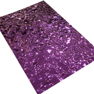La couleur pourpre a gravé plats en refief de route de dérapage d'ondulation de petite taille de l'eau de feuille d'acier inoxydable d'anti