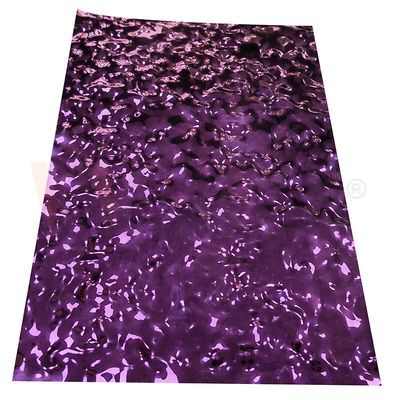 La couleur pourpre a gravé plats en refief de route de dérapage d'ondulation de petite taille de l'eau de feuille d'acier inoxydable d'anti