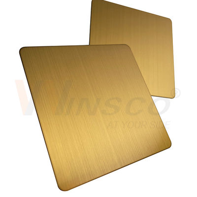 1219mmx2438mm JIS 201 304 feuille de délié d'acier inoxydable d'or de 316 titanes