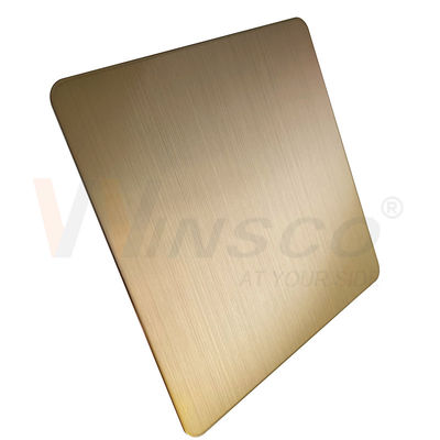 Feuille balayée 5x10ft AISI 201 d'acier inoxydable de délié 304 316 Champagne Gold