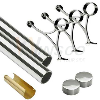 le tuyau de rond d'acier inoxydable Inox de 42.4mm 48.3mm 63.5mm a poli le tube 201 de Matt Colored Surface Foot Rail 304 316