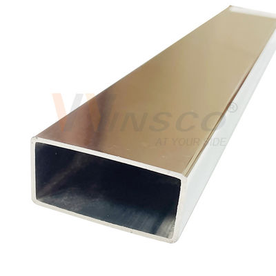 600 Grit Polissé 304 en acier inoxydable Tube rectangulaire 6m de longueur