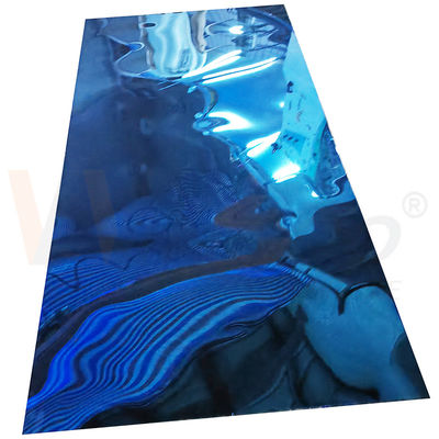 Plaque métallique inoxydable de 4 pieds x 8 pieds 1220 mm x 2440 mm SS 201 Plaque d'acier inoxydable bleu 3,0 mm d'épaisseur