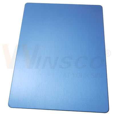 304 304L Grade Hairline Plaque en acier inoxydable bleu PVD revêtu de satin n ° 4 feuille métallique inoxydable