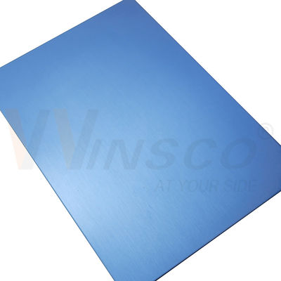 1000 mmx2000 mm Ligne satinée en acier inoxydable décorative Saphir bleu mat 0,4-3,0 mm Épaisseur ligne de cheveux