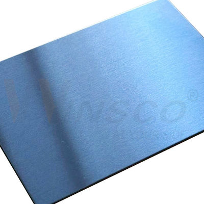 SS 316 316L 4ftx8ft Plaque satinée inox Ligne de cheveux 1220mmx2440mm d'acier inoxydable n ° 4 feuille de couleur bleue