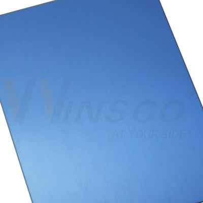 AISI 201 ligne de cheveux tôle en acier inoxydable bleu couleur PVD décoratif Inox n ° 4 plaque brossée