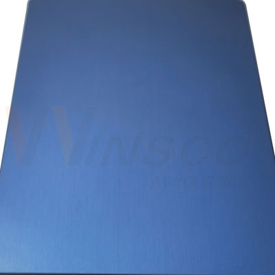 Plaque mate en acier inoxydable de couleur bleue brossée en saphir 1250mmx2500mm SS 304 plaque de bord de moulin en satin
