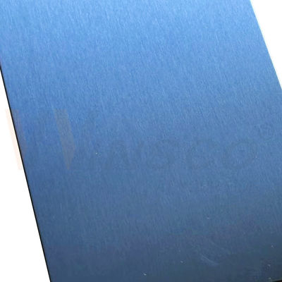 Finition brossée SUS 201 Plaque inoxydable personnalisée Plaque revêtue en PVD d'acier inoxydable satiné bleu épais mat