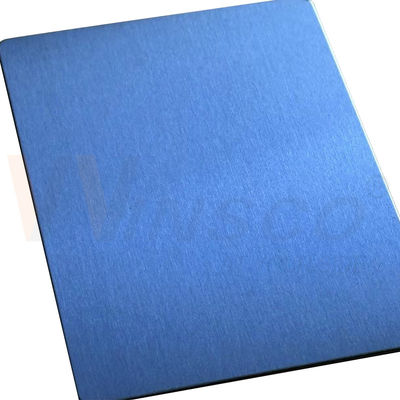 Brossé n ° 4 couleur bleue inoxydée ligne de cheveux feuille d'acier inoxydable SUS 304 304L plaque métallique décorative