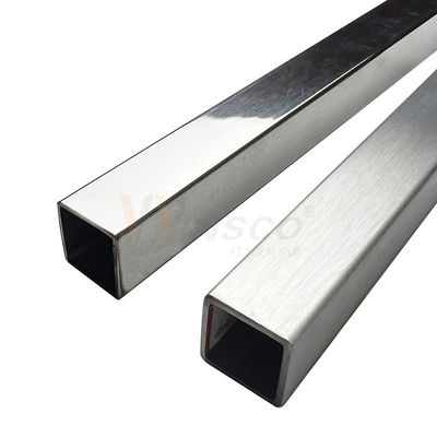 SUS 201 304 316 20mmx20mm Taille tuyau carré en acier inoxydable 0,6 mm-2,0 mm épaisseur de paroi tube inoxydable miroir surface satinée