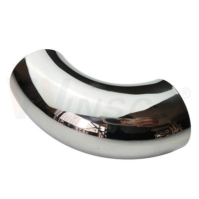 Facilité d'installation SS 201 304 316 Mirror Satin Accessoires d'escalier en inox 63,5 mm 2 1/2 pouces OD Manche en acier inoxydable Coude